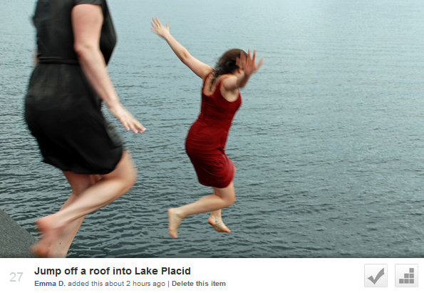 Jump off a roof into Lake Placid